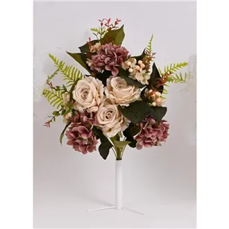 Bouquet of roses, hydrangea horizontal 60 cm, pink