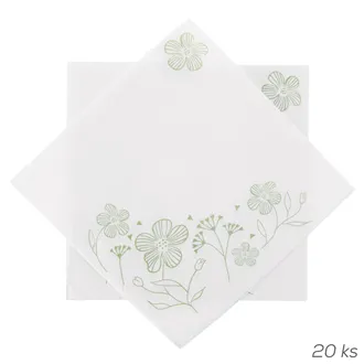 Paper napkin GREENISH 20 pcs 33x33 cm white