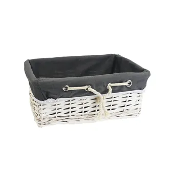 White basket with fabric middle P0916/S