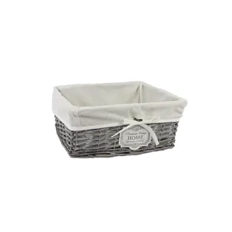 Grey basket with fabric middle P1378/S