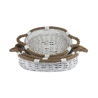 Basket white oval, S/3 P2038