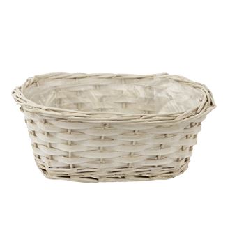Basket with plastic white P0740-01