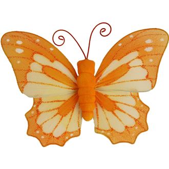 Butterfly with clip orange X0317/O