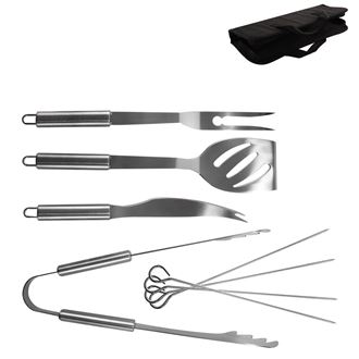 The grill set stainless steel 8-piece housing O0038