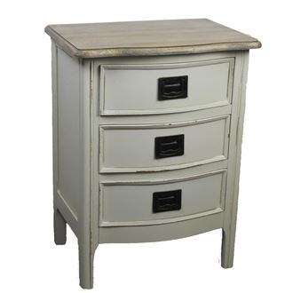 Wooden chest of drawers white, 3 drawers, D0091