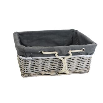 Grey basket with fabric middle P0918/S