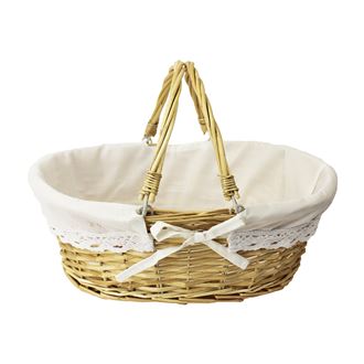 basket with two handles natural P0068