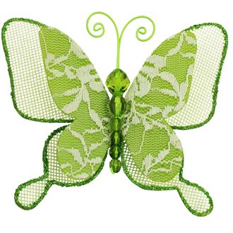 Butterfly with clip green X0319