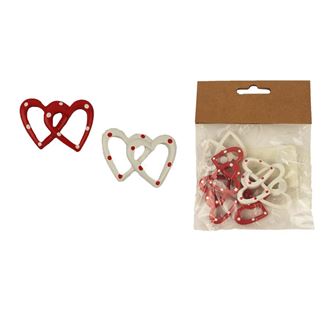 Decorative hearts, 6 pcs X3855 