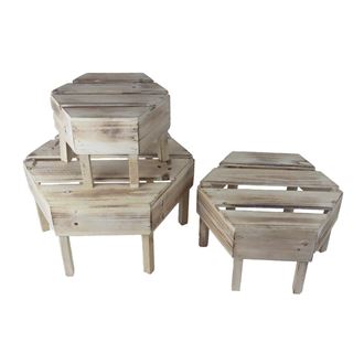 Decorative wooden table, set 3 pcs 371264-16