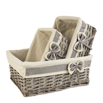 Basket with cloth, set of 3 pcs. P0860