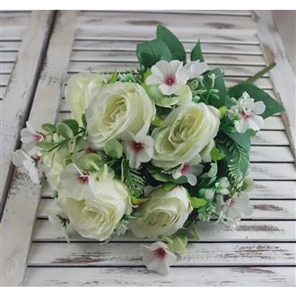 bouquet of roses, mini flower 50 cm, creamy