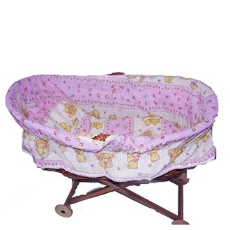 097001 basket for a child with no. and undercarriage pink upholstery