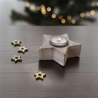 Wooden candleholder - star D3251 