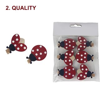 Ladybugs on a clip, 6 pcs B quality  D5276-08