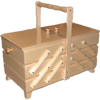 Sewing box natural, wooden, large 0960011