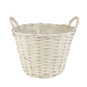 Basket with plastic white P0244