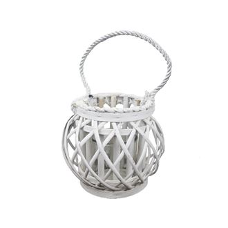 Basket  for candle 18 cm white P0408