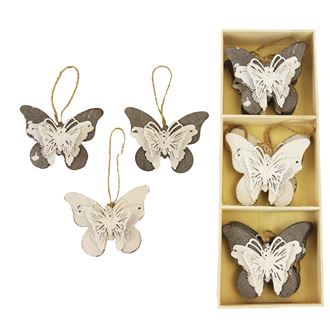 Butterflies in a box, 6 pcs K0415