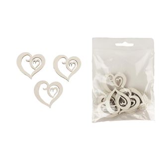 Decorative hearts, 12 pcs D4654-01