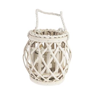 Basket  for candle 18 cm white P0408
