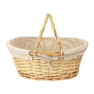 Basket with two handles natural P0739