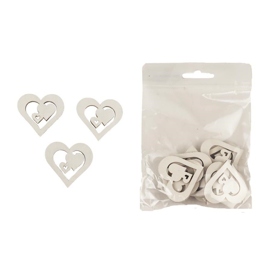 Decorative hearts, 12 pcs D4664-01