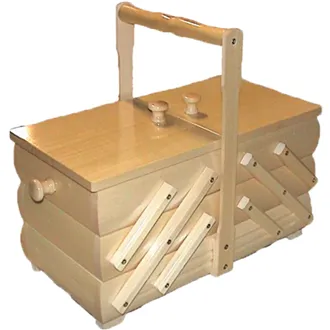 Sewing box natural, wooden, medium 0960008