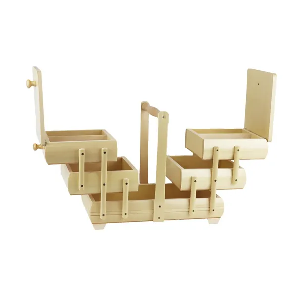 Sewing box natural, wooden, medium 0960008