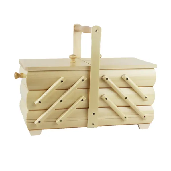 Sewing box natural, wooden, large 0960011