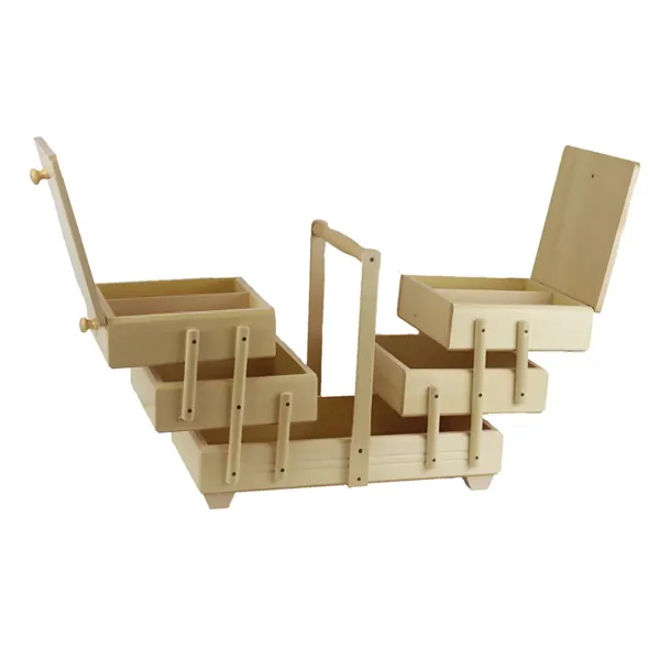 Sewing box natural, wooden, large 0960011