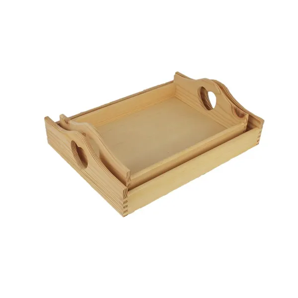 Wooden tray with hearts 097044/S