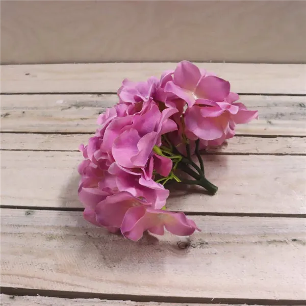 Hydrangea flower pink, 6 pcs 371194-07