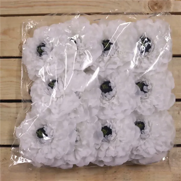 White zinnia flower, 12 pcs 371195-01