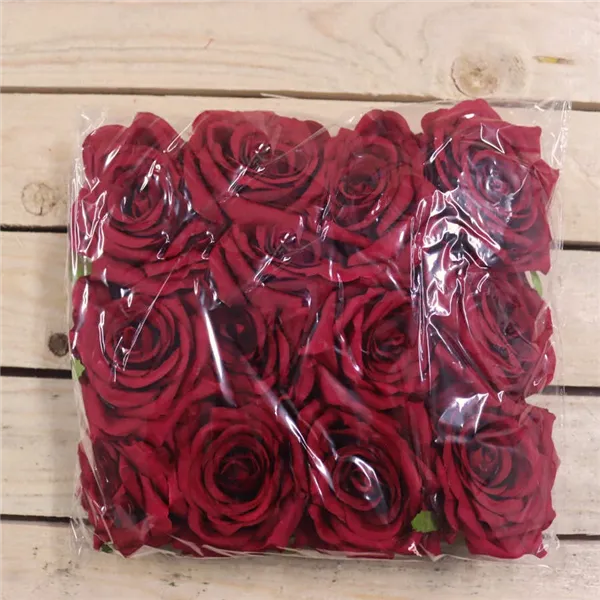 Rose flower burgundy, 12 pcs 371211-09