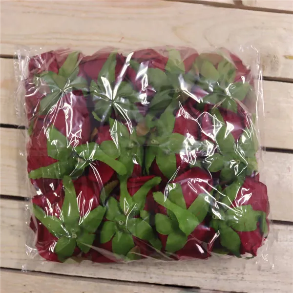 Rose flower burgundy, 12 pcs 371211-09