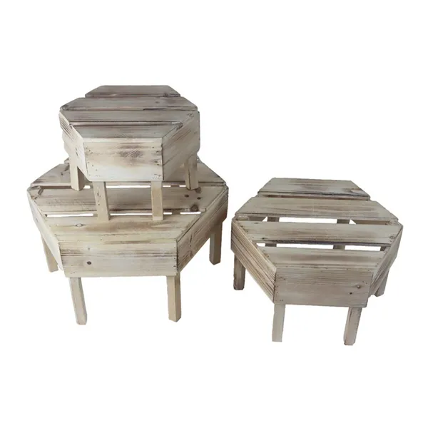 Decorative wooden table, set 3 pcs 371265