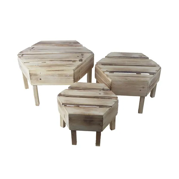 Decorative wooden table, set 3 pcs 371265