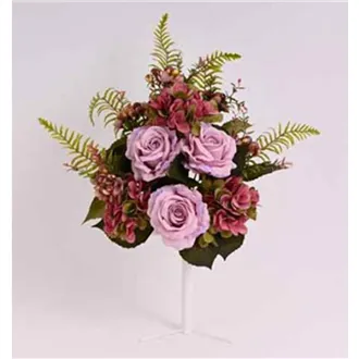 bouquet of roses, hydrangea horizontal 60 cm, purple