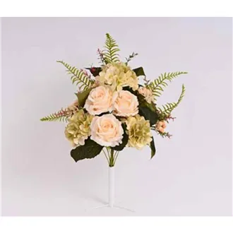 bouquet of roses, hydrangea horizontal 60 cm, CREAM