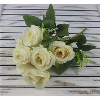 bouquet of mini roses 32 cm, light yellow