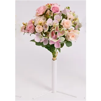 mini rose bouquet, hydrangea 35 cm pink