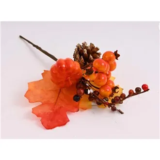 Autumn decoration with pumpkin and berries 24 cm 371366