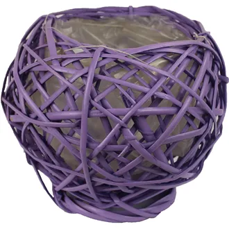 Flower pot with plastic, round violet 381606-10