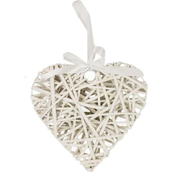 Wicker heart white 381725-01