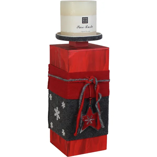 Wooden candlestick large, D0038