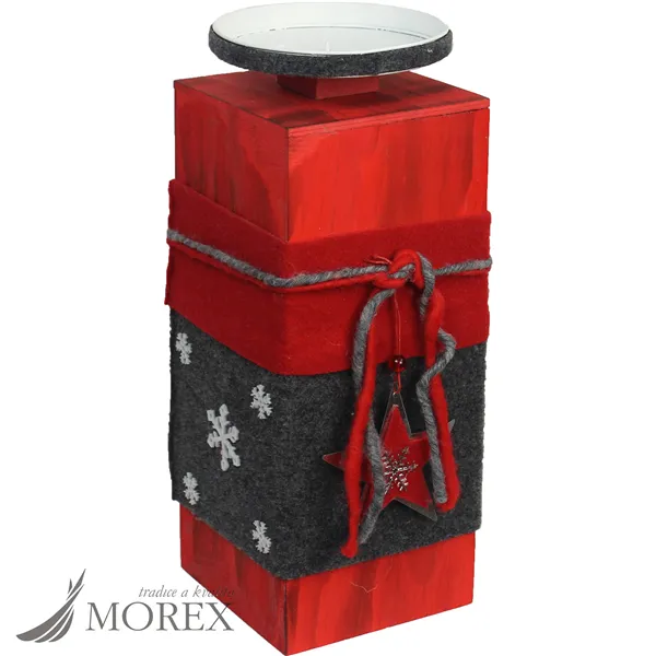 Wooden candlestick large, D0038