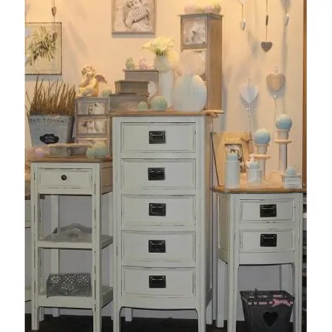 Wooden chest of drawers white, 5 drawers, D0092