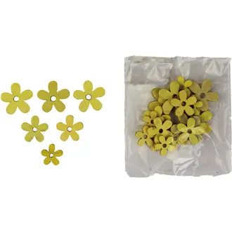 Wooden flowers yellow 24 pcs D0168