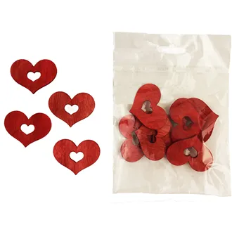 Decorative hearts 4 cm, 12pcs D0656